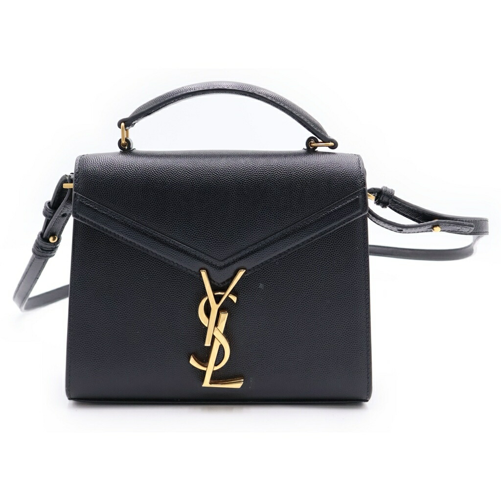 SAINT LAURENT PARIS(サンローランパリ) カサンドラ とっ始め手持ち部分 2WAYショルダーバッグ ハンドバック 黒いこと なめし革 623931 ゴールド金具【中古】【度合いB】【色つや黒いこと】【オンライン押さえる商いもの】