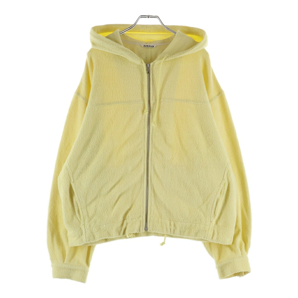 AURALEE(オーラリー) 大きさ:4 26SS COTTON NYLON PILE ZIP PARKA 綿織物 ナイロン パイル ジップアップパーカー フーディー 黄色 A26SP01DP【中古】【度合いA】【色つや黄色】【取りまわしバス発着場BRING札幌店】