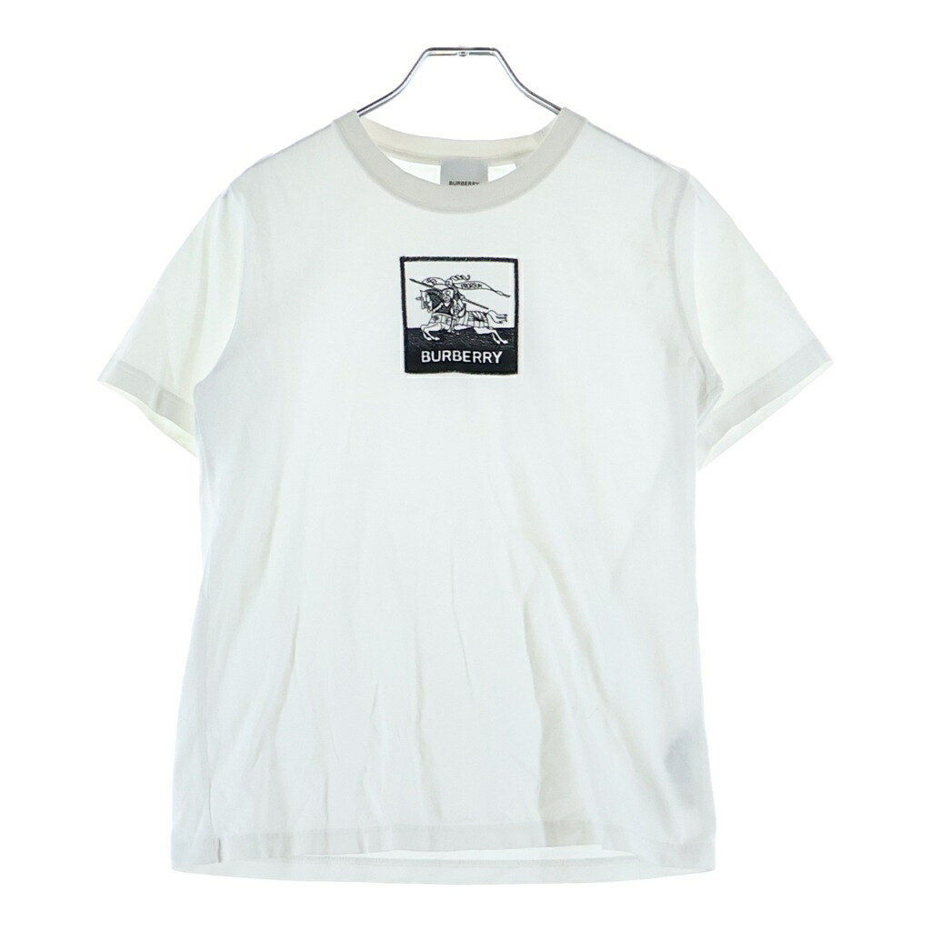 BURBERRY(バーバリー) サイズ:XS レターロゴ刺繍 クルーネック半袖Tシャツカットソーホワイト 8071668 レディース【中古】【程度B】【カラーホワイト】【取扱店舗BRING WASTE_NOT】｜ブランド買取・販売　BRING
