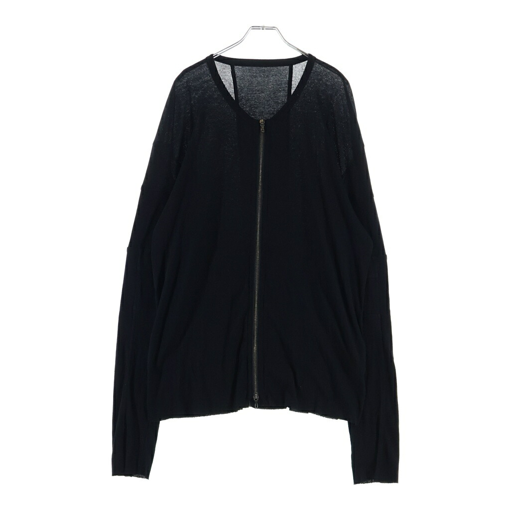JULIUS(ユリウス) 22SS W-Zip Sleeve Switching Knit Cardigan 見本品 袖うつり変わりひな形 Wジップニットカーディガン 黒いこと【中古】【度合いB】【色つや黒いこと】【取りまわしバス発着場BRING札幌店】
