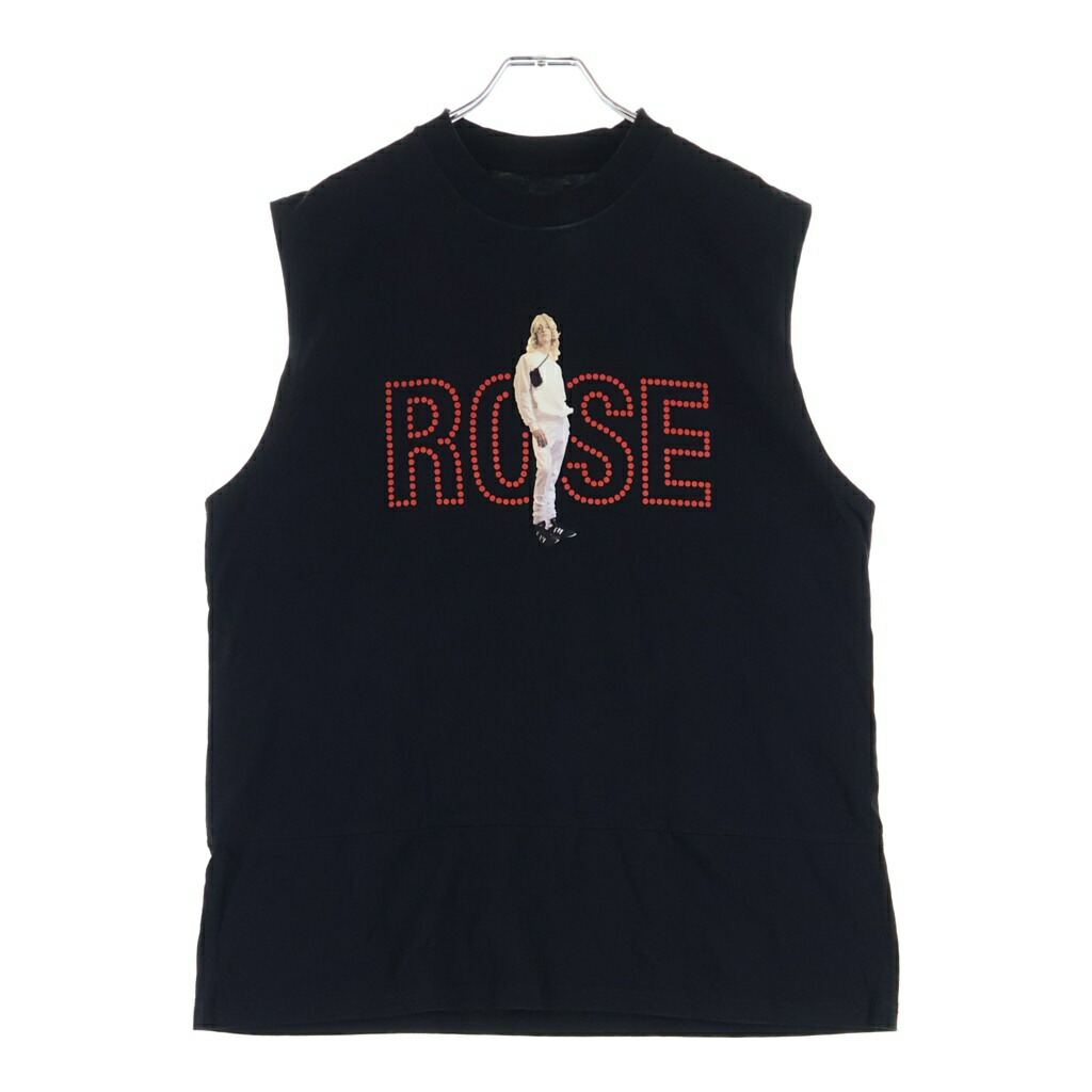 MARTINE ROSE(マーティンサクラ色) 大きさ:M 向こう正面刷り上げる ノースリーブカットソー 貯蔵タンクいの一番 黒いこと【中古】【座標軸B】【色合い黒いこと】【取りまわしバス発着場BRING福岡天神店】