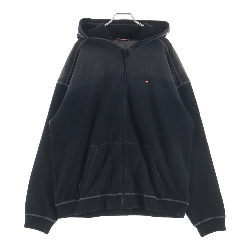DIESEL(ディーゼル) 大きさ:L 25AW S-BLAXTO-HOOD-ZIP ジップフーディ A199930PKAH 黒いこと【中古】【度合いB】【色つや黒いこと】【取りまわしバス発着場BRING福岡天神店】