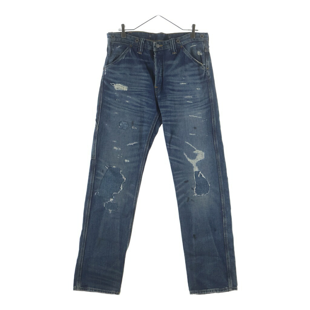RRL(ダブルアールエル) 大きさ:32×32 STRAIGHT FIT BRAYTON DISTRESSED JEANS 引っ切り無い填まる ブレイトン ダメージリペア産業 名取り草飛球 ジーンズズボン下 インディゴ 782973759001【中古】【座標軸B】【色合い青色】【取りまわしバス発着場BRING札幌店】
