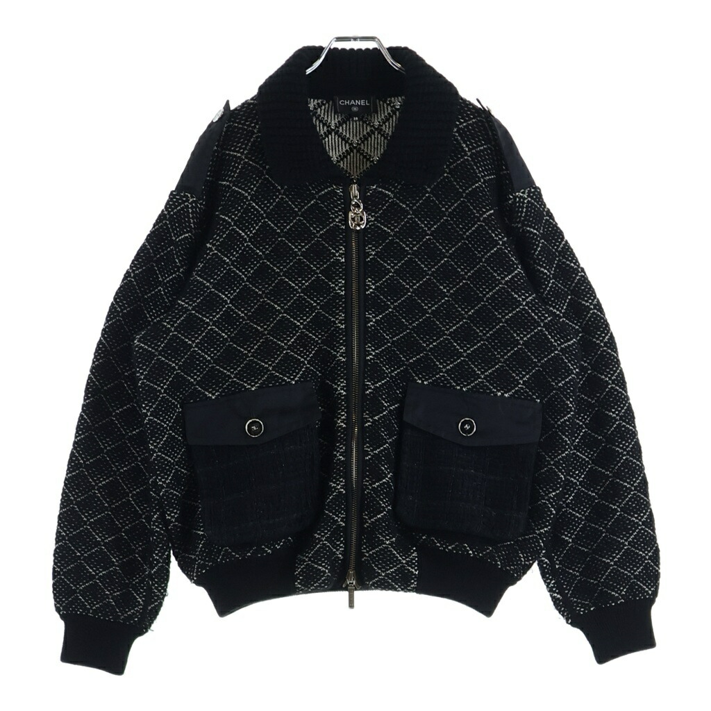 CHANEL(シャネル) サイズ:38 Cashmere Blouson ココマーク ツイードポケット カシミヤ混ブルゾン ブラック P80189K11648【中古】【程度A】【カラーブラック】【取扱店舗原宿】｜ブランド買取・販売　BRING