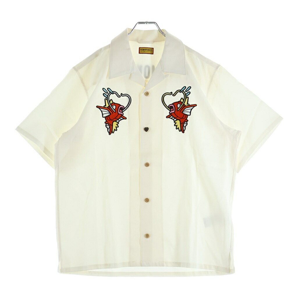 HUMAN MADE(ヒューマンお手伝いさん) 大いさ:L POKEMON MADE ALOHA SHIRT ポケモンメイド 半袖アロハシャツ 白いこと【新古品/中古】【座標軸S】【色合い白いこと】【取りまわしバス発着場原宿】