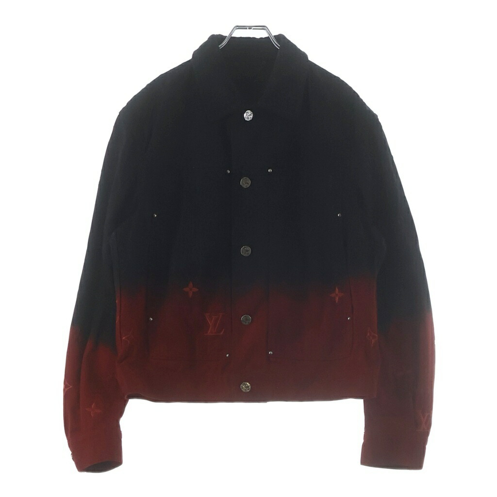 LOUIS VUITTON(ルイヴィトン) 大きさ:48 24AW Embroidered Denim Blouson モノグラムグラデーションデニムジャケット 黒いこと/赤いこと RM241M TZ0 HQA15W【中古】【度合いA】【色つや黒いこと】【取りまわしバス発着場BRING WASTE_NOT】