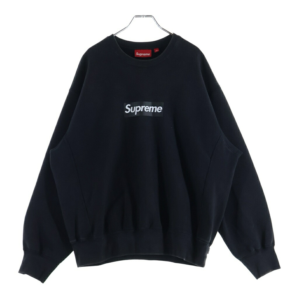 SUPREME(シュプリーム) 大きさ:M 25SS Washed Box Logo Crewneck ボックス席ロゴタイプ クルーネックスウェットトレーナー 黒いこと【中古】【座標軸B】【色合い黒いこと】【取りまわしバス発着場BRING WASTE_NOT】