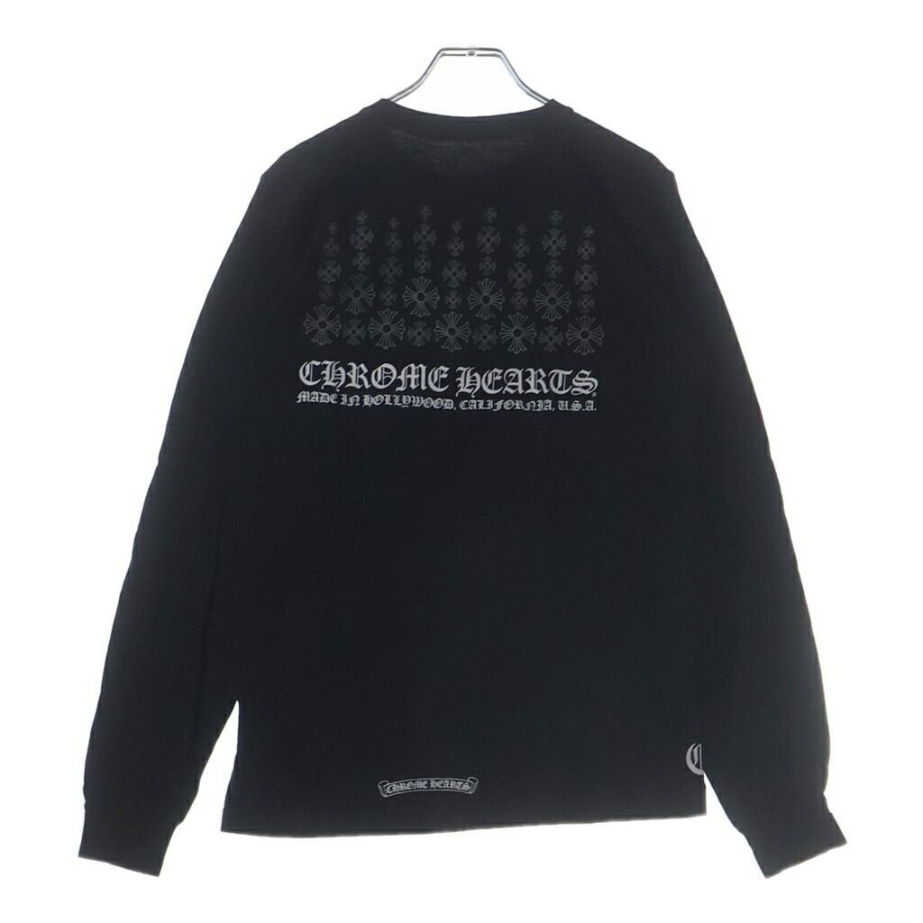 CHROME HEARTS(クロムハーツ) 大きさ:S BACK CH PLUS TEE うしろ側CH足し加える刷り上げる 労働者の一団のど首 長袖プルオーバー 黒いこと【中古】【座標軸B】【色合い黒いこと】【取りまわしバス発着場BRING梅田茶屋町店】