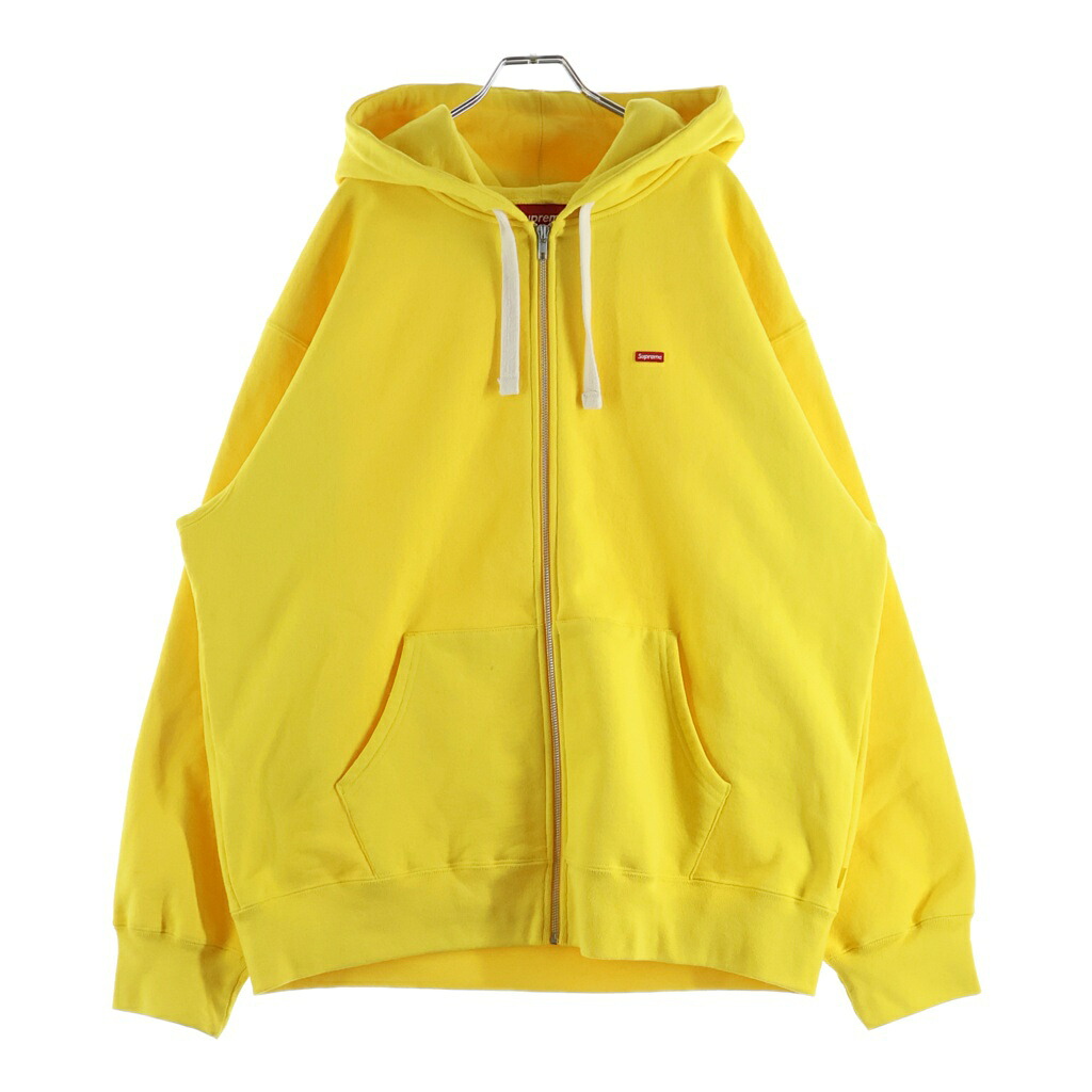 SUPREME(シュプリーム) 大いさ:XL 22AW ZIP UP HOODED SWEATSHIRT SMALL BOX LOGO スモールボックスロゴ ジップアップ フーディー パーカー 黄色【中古】【座標軸A】【色合い黄色】【取りまわしバス発着場原宿】
