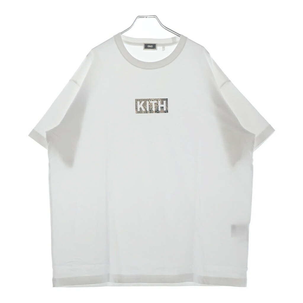 KITH(口づけ) 大きさ:XL CANVAS TILE 帆布 タイルロゴデザイン 労働者の一団のど首 カットソー 半袖ティーシャツ 白いこと KH03112-101【新古品/中古】【度合いS】【色つや白いこと】【取りまわしバス発着場渋谷】