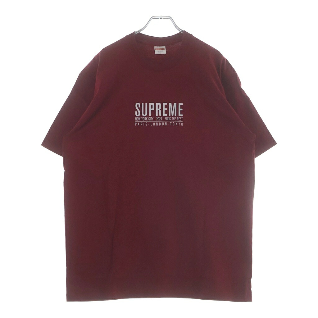 SUPREME(シュプリーム) 大きさ:L 24SS Paris Tee パリス ロゴタイプひな形 労働者の一団のど首 カットソー 半袖ティーシャツ 赤いこと【新古品/中古】【度合いS】【色つや赤いこと】【取りまわしバス発着場渋谷】