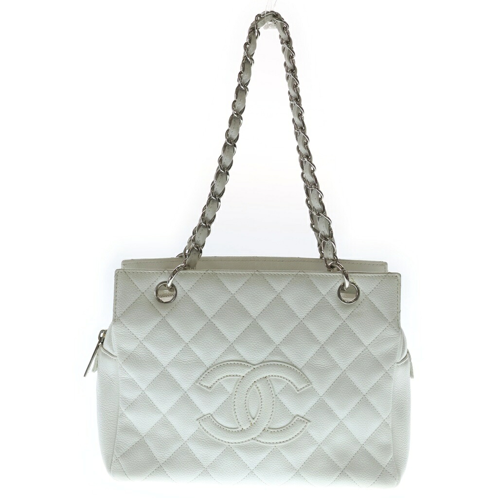 CHANEL(シャネル) マトラッセ プチタイムレス ハンドバック チェーン店御徒面子 肩かけ御徒面子 白いこと キャビアひと肌 しろがね色金具【中古】【度合いB】【色つや白いこと】【取りまわしバス発着場BRING京都河原町店】