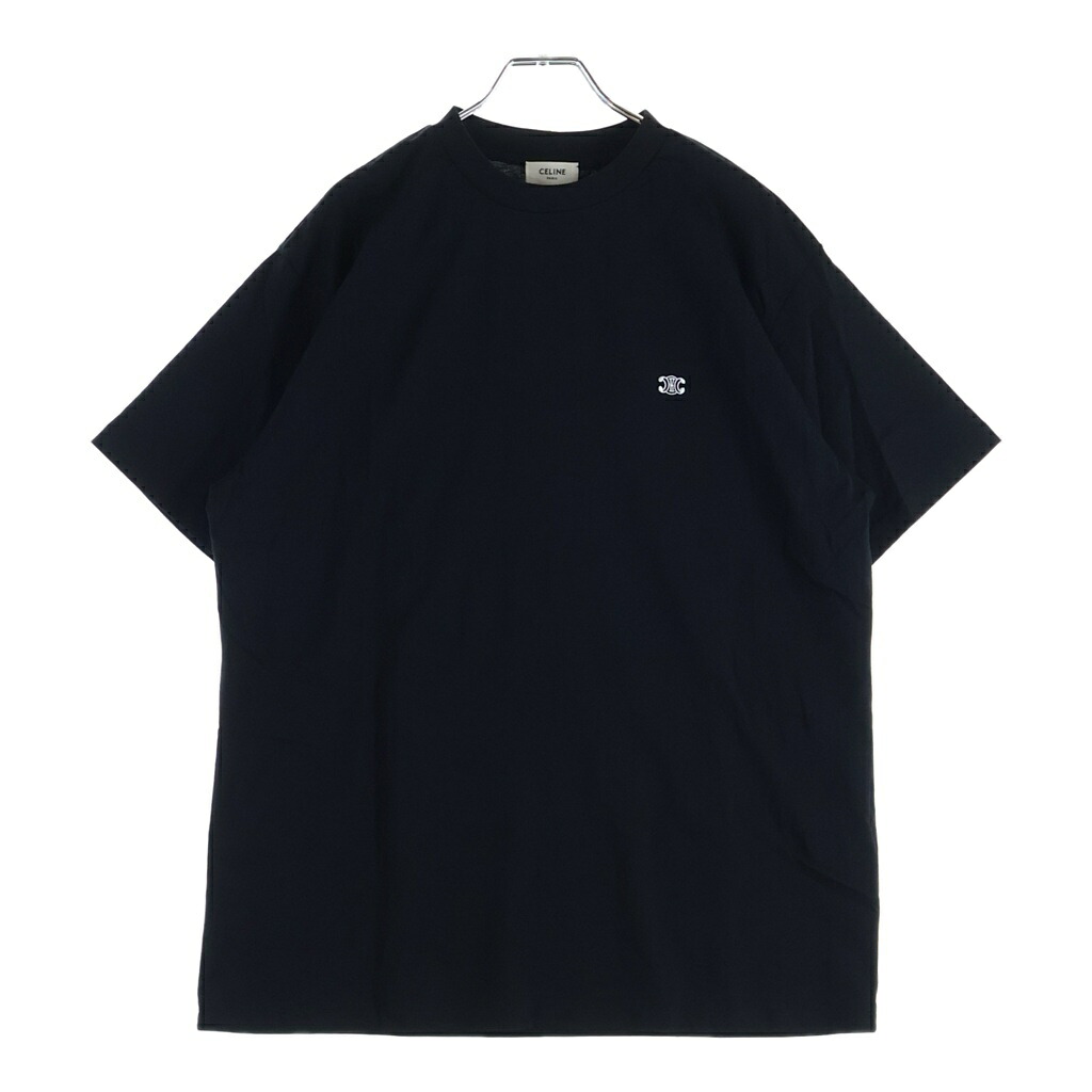 CELINE(セリーヌ) 大きさ:L トリオンフ刺しゅう 半袖プルオーバー 黒いこと #L【中古】【座標軸B】【色合い黒いこと】【取りまわしバス発着場新宿】