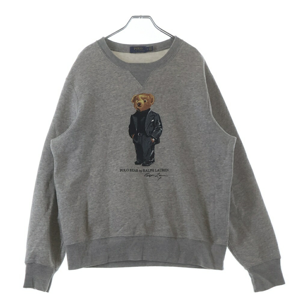POLO RALPH LAUREN(ポロラルフローレン) 大きさ:L SUIT BEAR BEAR FLEECE SWEATSHIRT 背広 ベア ベア フリース トレーナー 薄墨色 710766808002【中古】【座標軸B】【色つや薄墨色】【取りまわしバス発着場BRING横浜ビブレ店】