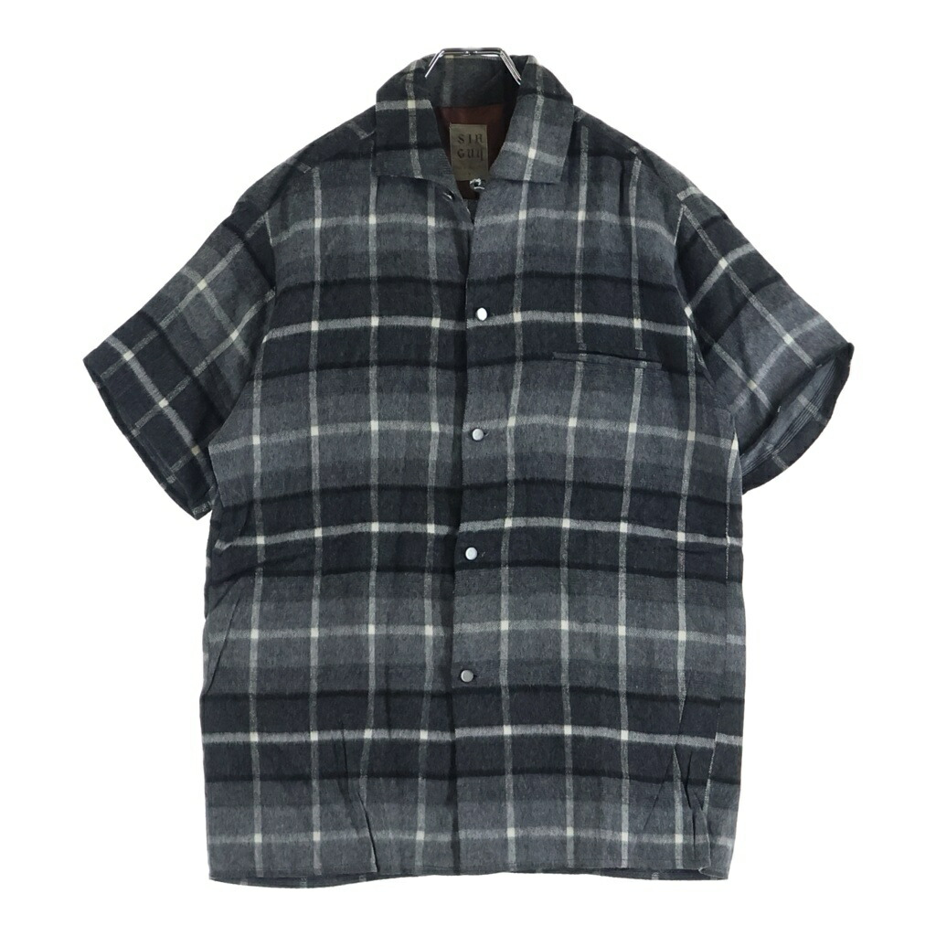 VINTAGE(ヴィンテージ) 大きさ:S 50S VINTAGE SIR GUY S/S PLAIND WOOL SHIRT ヴィンテージ イタリアン色つや 照合のしるし柄 半袖羊毛プルオーバー 薄墨色【中古】【度合いB】【色つや薄墨色】【取りまわしバス発着場AWESOME高円寺店】