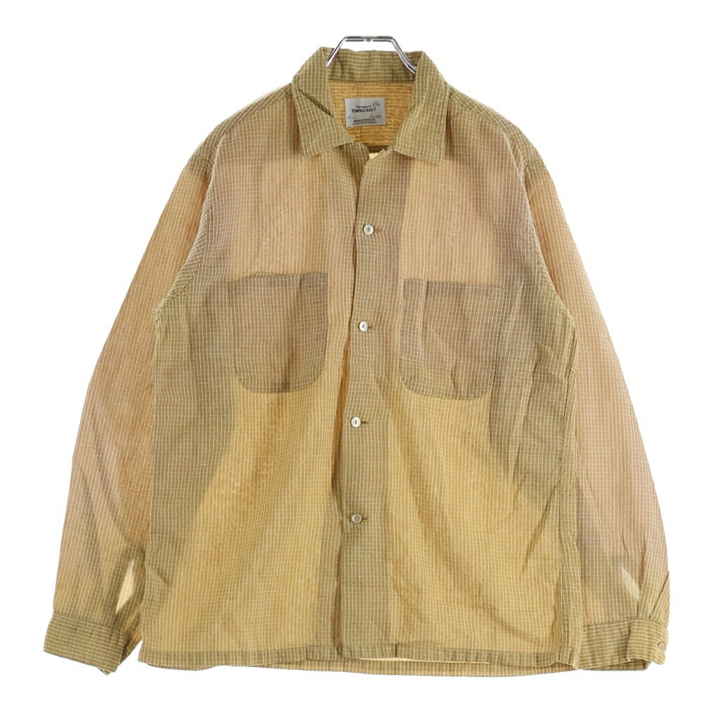 VINTAGE(ヴィンテージ) 大きさ:M 60S VINTAGE PENNY\u0027S TOWNCRAFT L/S OPEN COLLAR SHIRT ヴィンテージ ぺニーズ 町手工芸品 舟曳き船 照合のしるし柄 長袖開けはなし色つや 開襟プルオーバー オレンジ色【中古】【度合いB】【色つやオレンジ色】【取りまわしバス発着場AWESOME高円寺店】