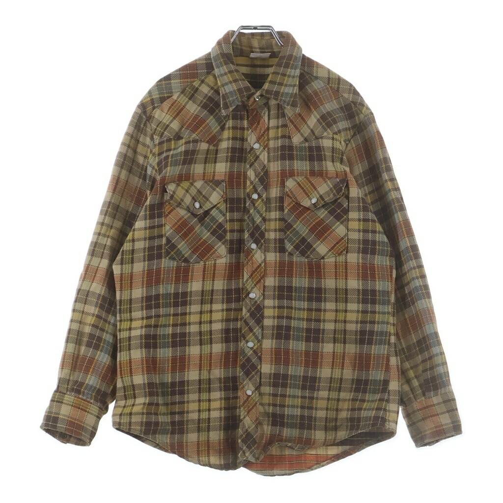 VINTAGE(ヴィンテージ) 大きさ:L 70S VINTAGE BIG MAC JC PENNY L/S FLANNEL WESTERN SHIRT ヴィンテージ ビックマック JCペニー 読み合わせる柄 長袖綿ネル ウェスタンシャツ 赤銅色【中古】【座標軸B】【色合い赤銅色】【取りまわしバス発着場AWESOME高円寺店】