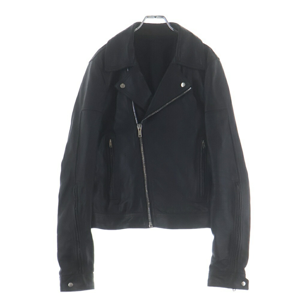 Rick Owens(リックオウエンス) 大きさ:46 23SS DRACUBIKER なめし革上衣 ダブル ライダースジャケット 黒いこと RU01C4767-LNV【中古】【度合いB】【色つや黒いこと】【取りまわしバス発着場新宿】