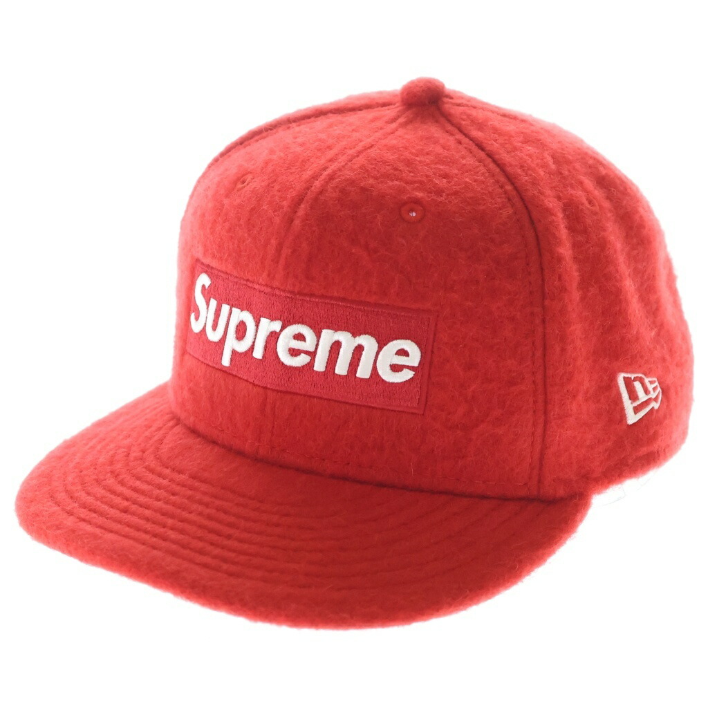 SUPREME(シュプリーム) 大きさ:7 1/2 24AW ×New Era Brushed Wool Box Logo New Era Cap ニュー内鰓 ブラッシュウールボックスロゴ 旗がしら 鳥打ち帽 赤いこと【中古】【度合いA】【色つや赤いこと】【取りまわしバス発着場渋谷】