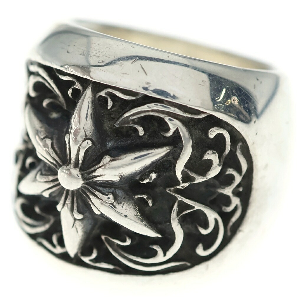 CHROME HEARTS(クロムハーツ) 大いさ:17.0号 CLSSC OVAL STAR クラシックオーバルスター 輪っか しろがね色 BCA341【中古】【座標軸A】【色合いしろがね色】【取りまわしバス発着場BRING心斎橋店】