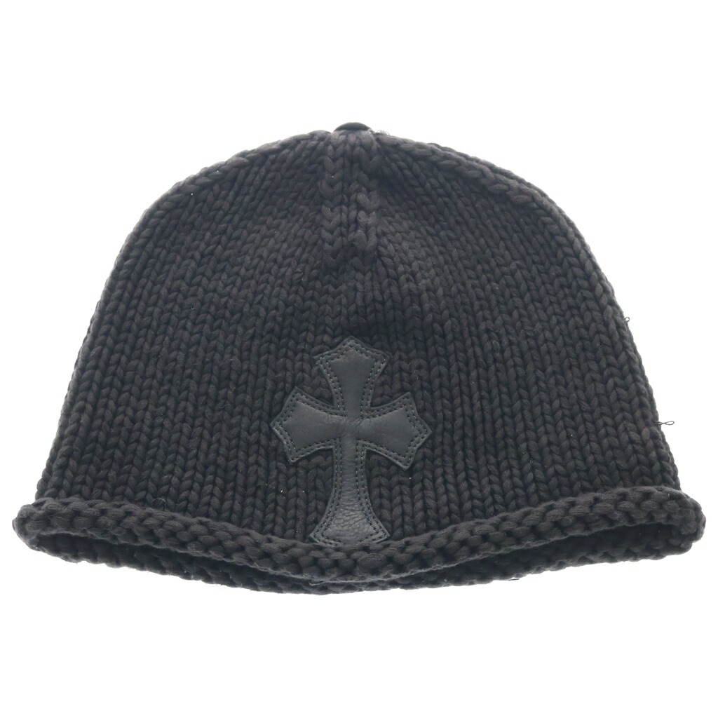 CHROME HEARTS(クロムハーツ) OLD BEANIE CASH 年寄りの はりつけ台継ぎ切れ カシミール 編み物旗がしら ビーニー かぶり笠 黒いこと【中古】【座標軸A】【色合い黒いこと】【取りまわしバス発着場BRING心斎橋店】