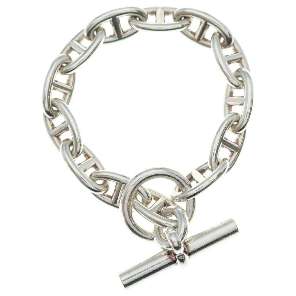 HERMES(エルメス) 大きさ:GM シェーヌダンクルGM 13一こま 腕輪 SV925 しろがね色【中古】【度合いB】【色つやしろがね色】【取りまわしバス発着場BRINGご廟店】