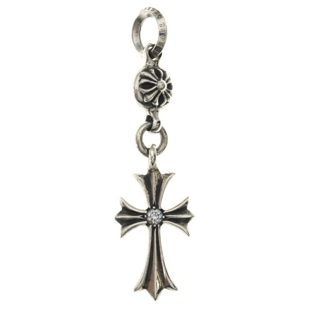 CHROME HEARTS(クロムハーツ) 1B TNY CH CRS 1DIA 1ボールタイニーCHはりつけ台 1金剛石 惹き付ける しろがね色頸飾りいの一番【中古】【座標軸B】【色合いしろがね色】【取りまわしバス発着場OneStyle新宿店】