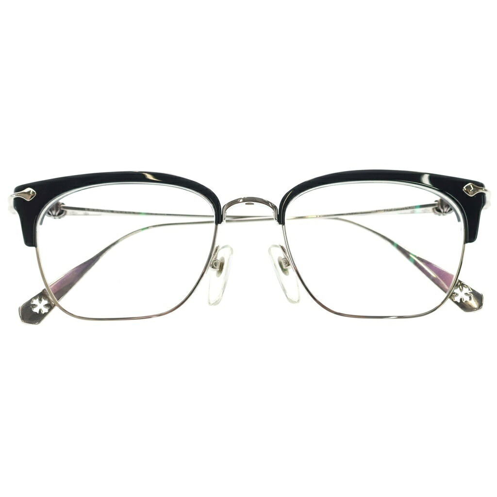 CHROME HEARTS(クロムハーツ) SLUNTRADICTION CHつけ加える テンプル ウエリントン アイウェア メガネ しろがね色【中古】【度合いB】【色つやしろがね色】【取りまわしバス発着場BRING横浜ビブレ店】