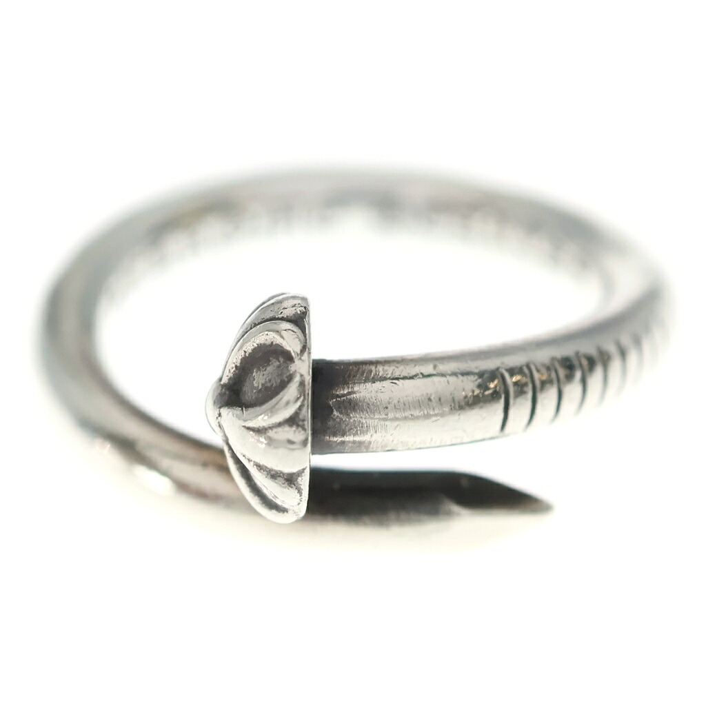 CHROME HEARTS(クロムハーツ) 大きさ:輪っか伏せ籠実寸約17.5号 NAIL CRSBALL ネイル クロスボール 輪っか しろがね色 BCA349【中古】【度合いB】【色つやしろがね色】【取りまわしバス発着場BRING仙台店】