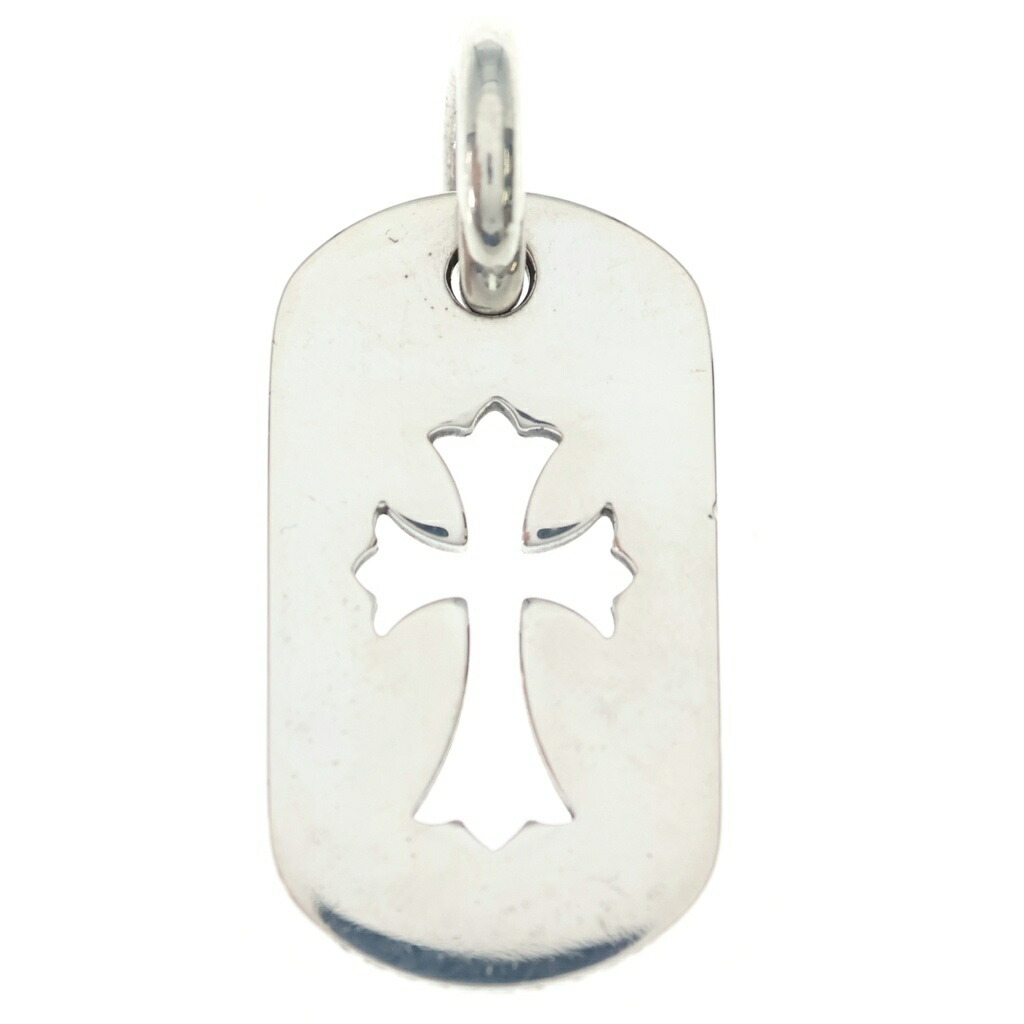 CHROME HEARTS(クロムハーツ) D TAG SML CO CRS カットアウトクロスドッグタグ スモール シャンデリヤいの一番 しろがね色 BCA242【中古】【座標軸B】【色合いしろがね色】【取りまわしバス発着場原宿】