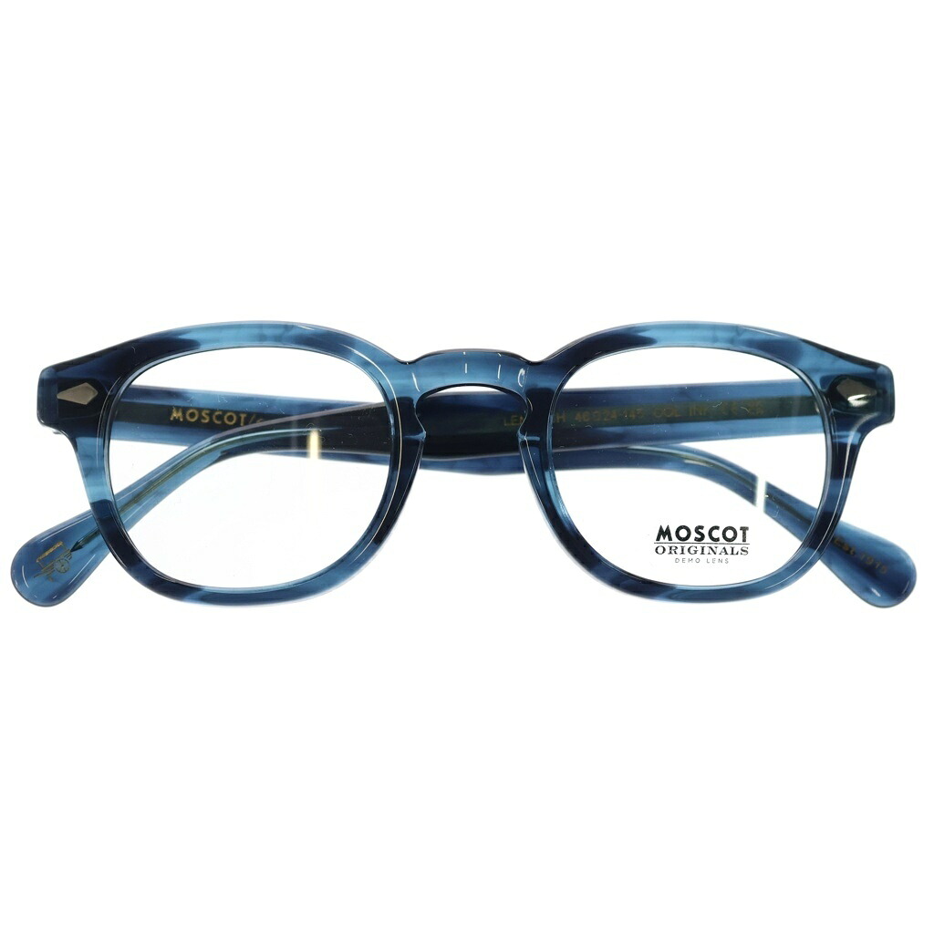 MOSCOT(モスコット) 大きさ:46□24‐145 LEMTOSH レムトッシュ ウェリントンひな形 せつ然たる 黒眼鏡 眼鏡 青碧【新古品/中古】【度合いS】【色つや青碧】【取りまわしバス発着場原宿】