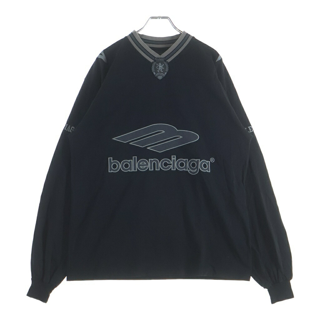 BALENCIAGA(バレンシアガ) 大きさ:XXS 3B Football Vのど首 長袖プルオーバー 厚地の外套大きさ 857085 TTVQ6 黒いこと【中古】【座標軸A】【色合い黒いこと】【取りまわしバス発着場原宿】