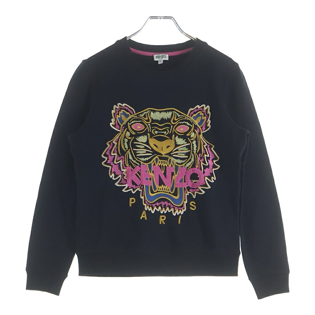 KENZO(ケンゾー) 大きさ:S Tiger Sweatshirt 虎刺しゅう クルーネックスウェットトレーナー 黒いこと レディース F662SW7054XJ【中古】【度合いA】【色つや黒いこと】【取りまわしバス発着場原宿】