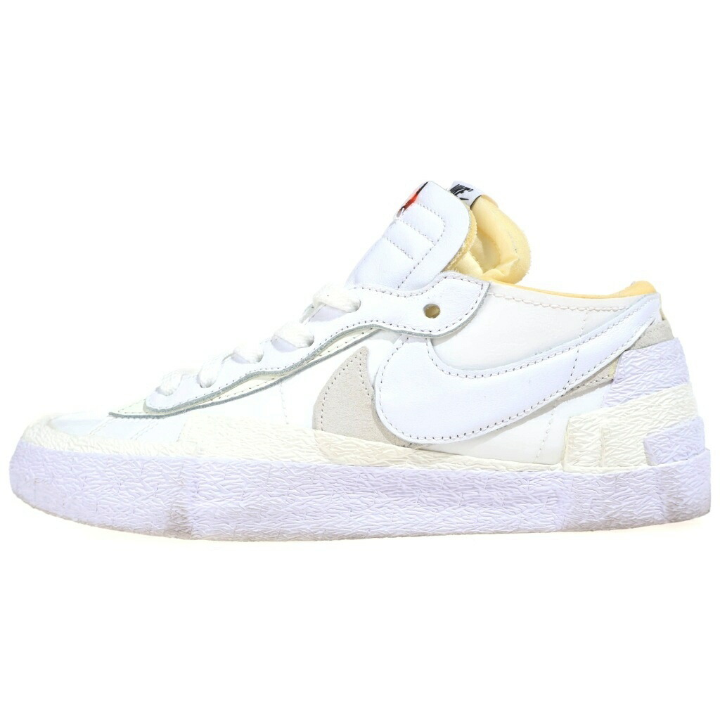 NIKE(ナイキ) 大きさ:27.5珊 ×sacai BLAZER LOW WHITE PATENT LEATHER サカイ ブレイザー 専売特許 レザーローカットスニーカー 白いこと US9.5/27.5珊 DM6443-100【中古】【度合いB】【色つや白いこと】【取りまわしバス発着場BRING THRIFT CLOSET あべの店】