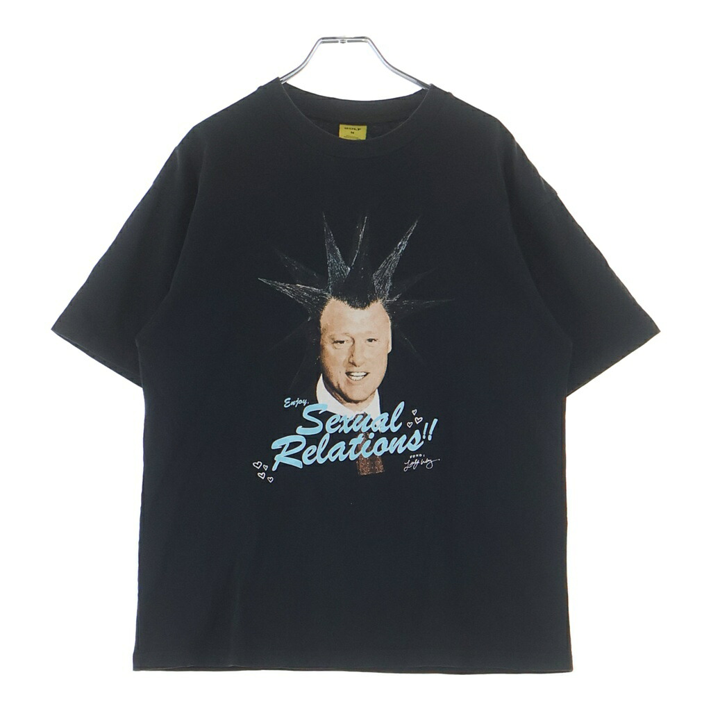 GOLF WANG(ゴルフ壱) 大きさ:M Bill Clinton クリントン 性的1 主宰者 労働者の一団のど首半袖プルオーバーカットソー 黒いこと【中古】【座標軸B】【色合い黒いこと】【取りまわしバス発着場BRING THRIFT CLOSET 幕張店】