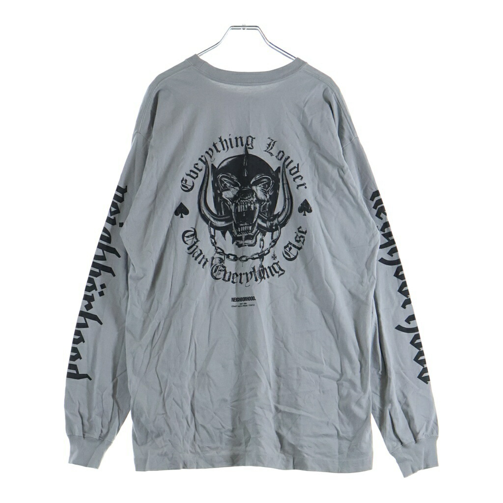 NEIGHBORHOOD(ネイバーフッド) 大きさ:L 20AW × MOTORHEAD L/S Tee 原動機頭顱 グラフィックロゴプリント 労働者の一団のど首 長袖ティーシャツ カットソー 薄墨色【新古品/中古】【度合いS】【色つや薄墨色】【取りまわしバス発着場BRING THRIFT CLOSET 幕張店】