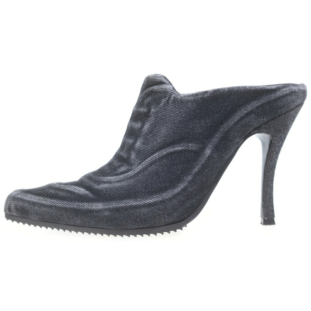 DIESEL(ディーゼル) 大きさ:36 ポインテッドトゥ ウォッシュデニム ピン踵 黒いこと レディース【中古】【度合いA】【色つや黒いこと】【取りまわしバス発着場BRING THRIFT CLOSET あべの店】
