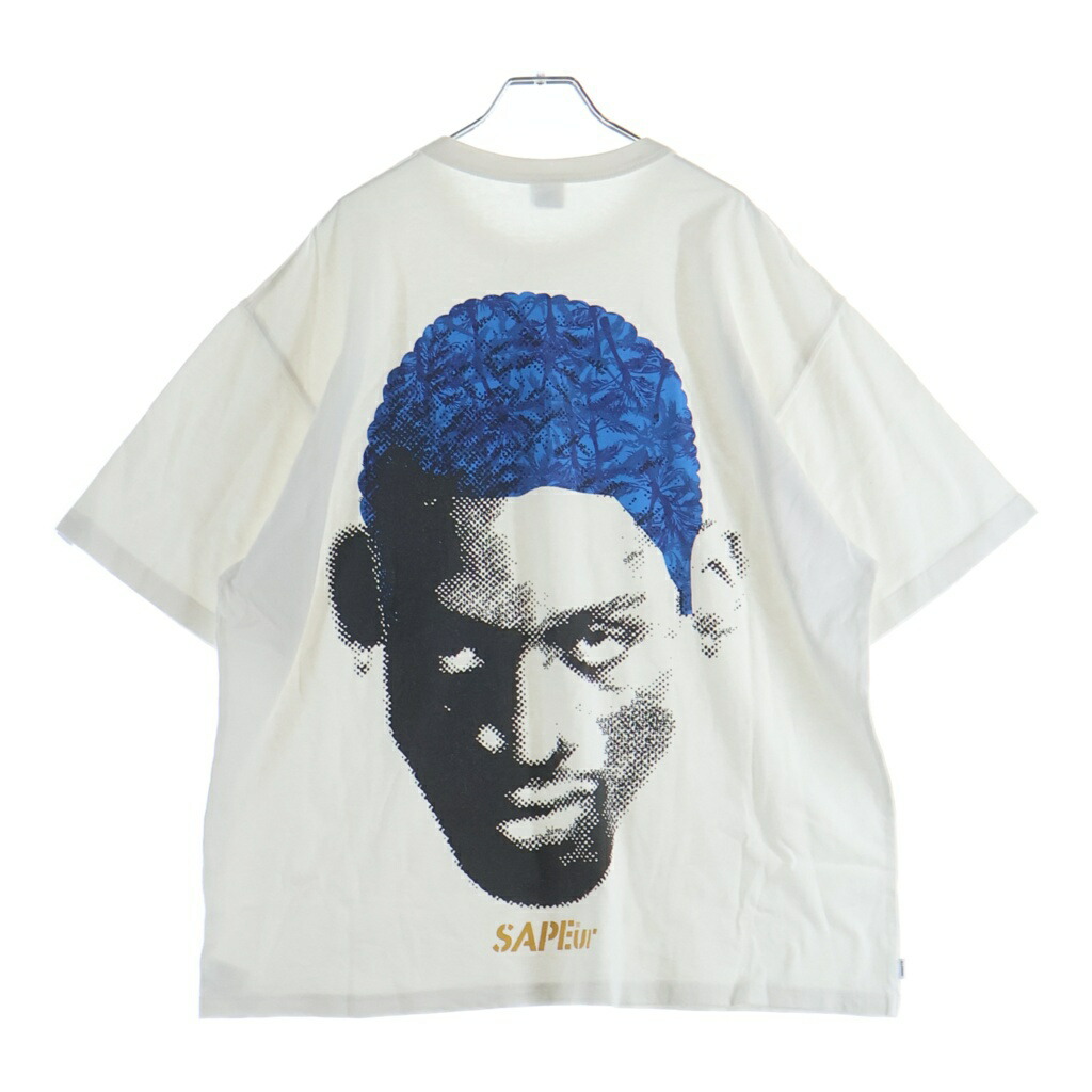 SAPEur(サプール) 大きさ:XL ISLAND HEAD S/S TEE 島 頭顱 向こう正面刷り上げる 半袖ティーシャツ カットソー 白いこと【中古】【度合いB】【色つや白いこと】【取りまわしバス発着場BRINGご廟店】