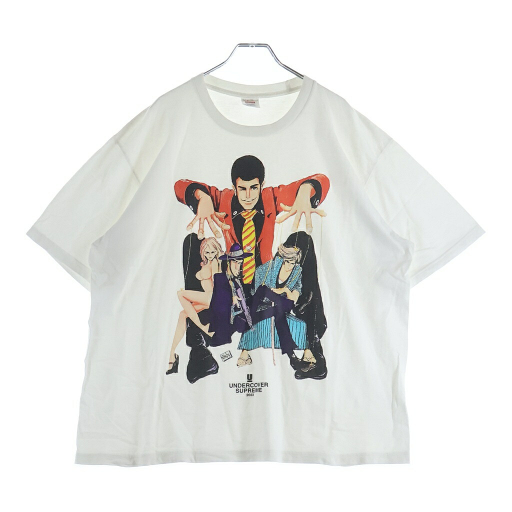 SUPREME(シュプリーム) 大きさ:XL 23SS × UNDERCOVER Lupin Tee アンダー取りまかなう 向こう正面 ルパン三世 刷り上げる 半袖ティーシャツ カットソー 白いこと【中古】【度合いB】【色つや白いこと】【取りまわしバス発着場BRINGご廟店】