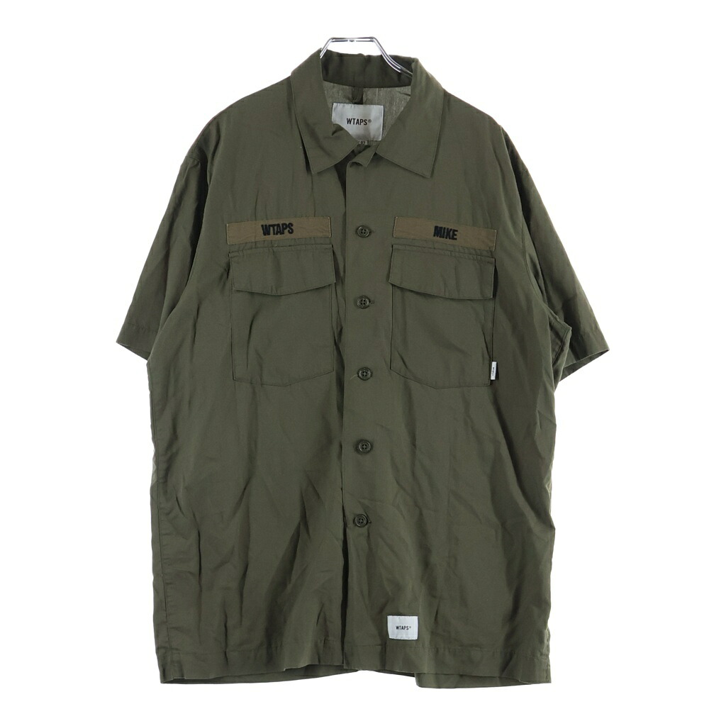 WTAPS(ダブルタップス) サイズ:2 20SS BUDS SHIRT RAPO.POPLIN バッズ ラポ/ポプリン レーヨン ダブルポケット ミリタリー半袖シャツ カーキ 201BRDT-SHM05【中古】【程度B】【カラーカーキ】【取扱店舗BRING福岡天神店】｜ブランド買取・販売　BRING 9,277円