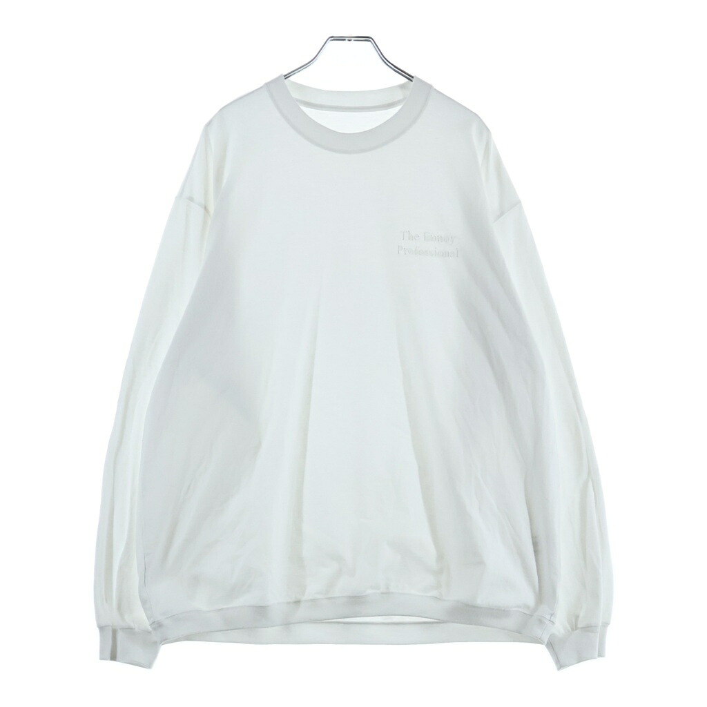 The Ennoy Professional(エンノイプロフェッショナル) 大きさ:L 23SS LONG SLEEVE HEM RIB TEE ロング衣袂 裳裾 肋筋 ロゴエンブロイダリー 労働者の一団のど首ティーシャツ 白いこと SS23BREBCT06NTL【中古】【度合いB】【色つや白いこと】【取りまわしバス発着場BRING福岡天神店】