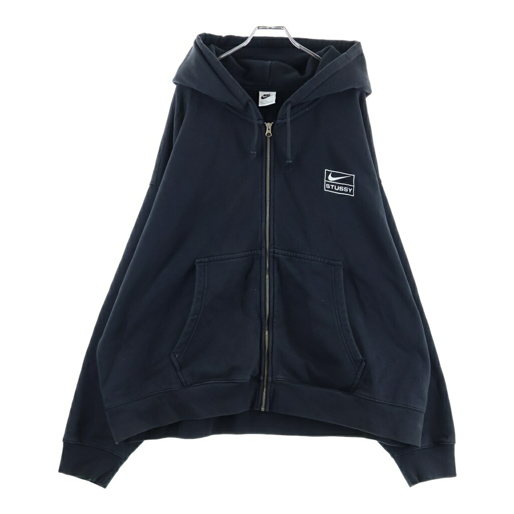 STUSSY(ステューシー) 大いさ:2XL ×STONE WASHED FLEECE ZIP HOODIE ナイキ ストーンウォッシュ産業 ジップアップフリースパーカー フーディー 黒いこと FJ9175-010【中古】【座標軸B】【色合い黒いこと】【取りまわしバス発着場BRING福岡天神店】