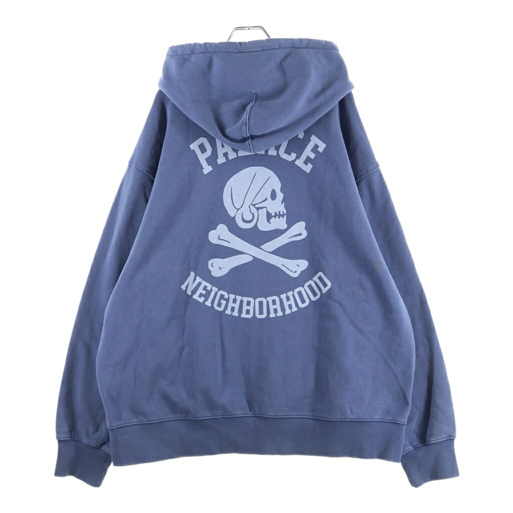Palace Skateboards(パレススケートボーズ) 大いさ:XXL 25SS ×NEIGHBORHOOD SKULL ZIP HOOD ネイバーフッド ロゴタイプ刷り上げる ジプアップスウェットパーカー フーディー 米国海軍【中古】【座標軸B】【カラーネイビー】【取りまわしバス発着場BRING福岡天神店】