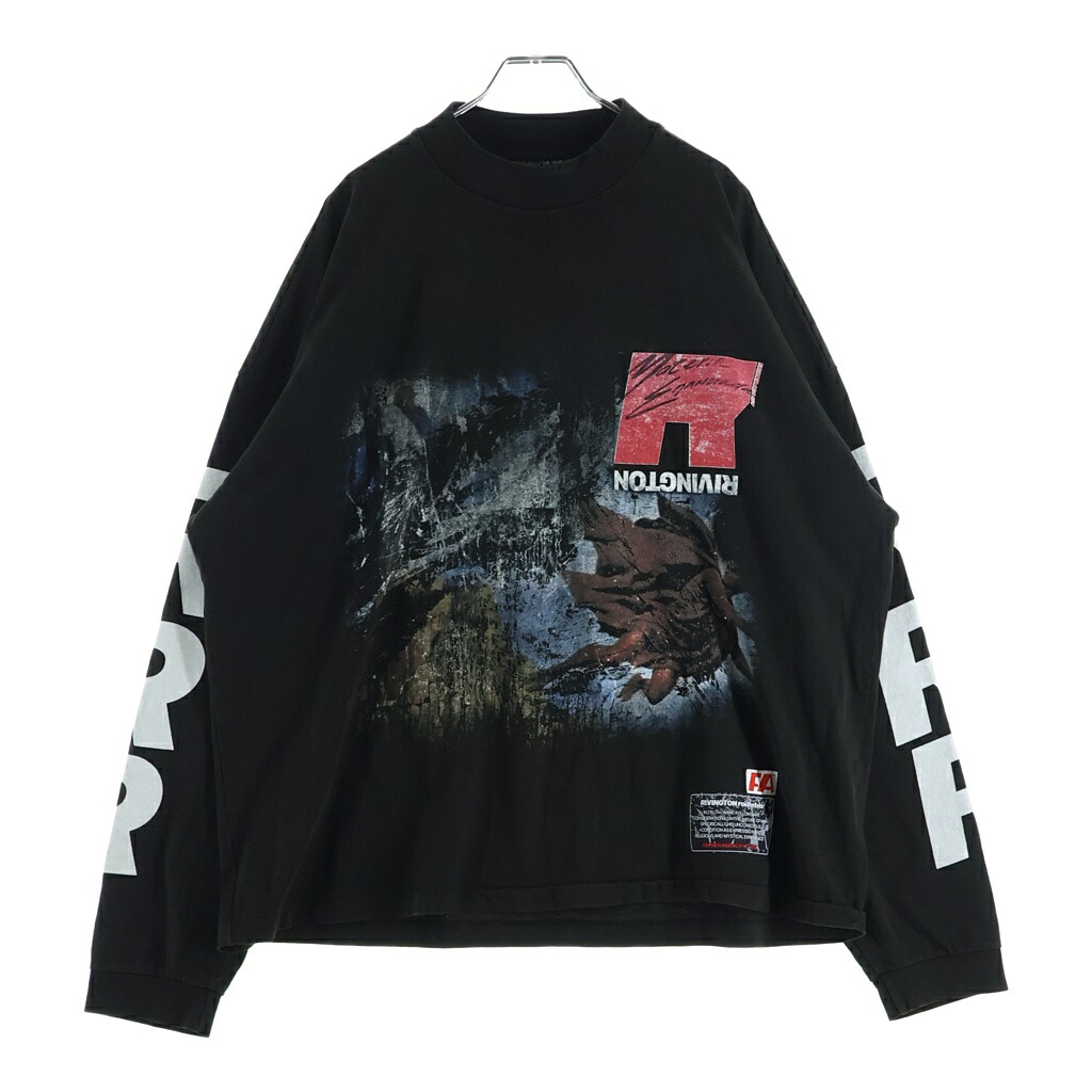 RRR123 RIVINGTON roi Rebis(リヴィントンロイレビス) 大きさ:M 25SS IT WAS WRITTEN LS TEE MECHANIC BLACK 刷り上げる 長袖ティーシャツ ロングスリーブカットソー 黒いこと【中古】【度合いB】【色つや黒いこと】【オンライン押さえる商いもの】
