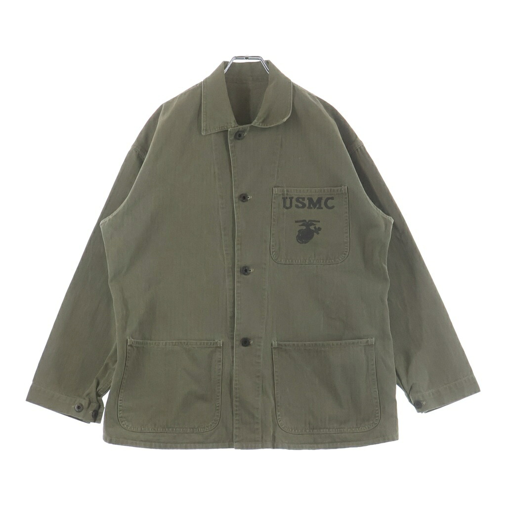 VINTAGE(ヴィンテージ) サイズ:44 40S VINTAGE USMC P-41 HBT JACKET ヴィンテージ ユーエスエムシー 復刻 米海兵隊 ステンシル ヘリンボーン ユーティリティジャケット カーキ【中古】【程度B】【カラーカーキ】【オンライン限定商品】｜ブランド買取・販売　BRING 28,243円