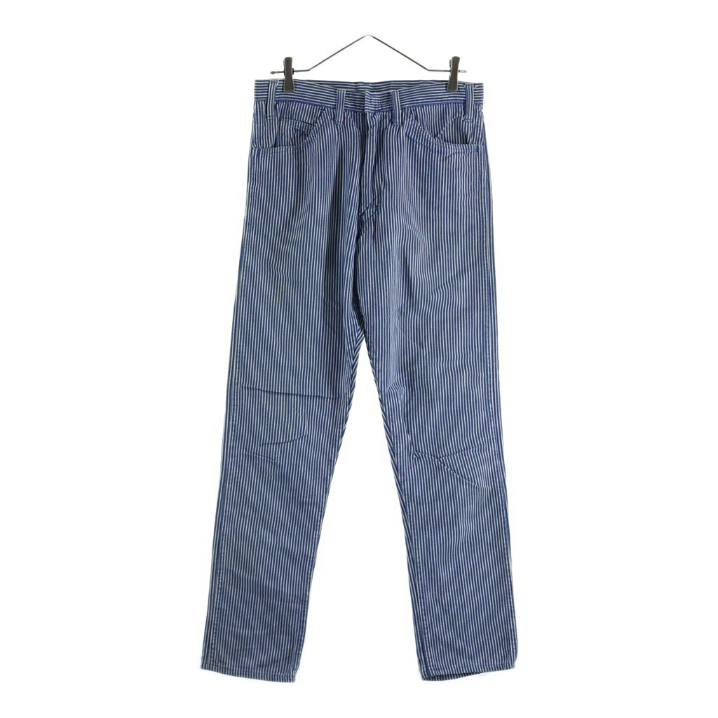 VINTAGE(ヴィンテージ) 50-60S VINTAGE HICKORY STRIPE PANTS ヴィンテージ GRIPPER ZIPPER ヒッコリーストライプ ストレートワークパンツ 青色/白いこと【中古】【座標軸B】【色合い青色】【取りまわしバス発着場AWESOME高円寺店】