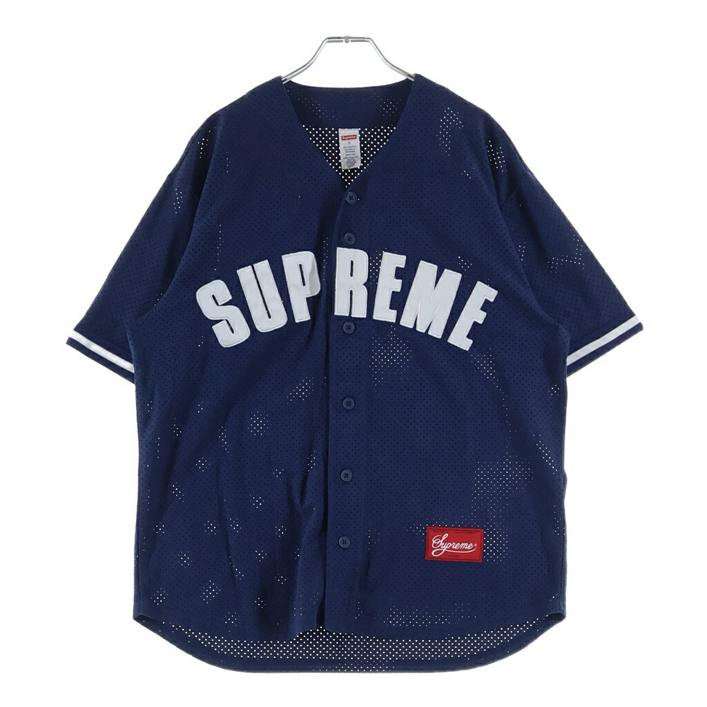 SUPREME(シュプリーム) 大きさ:S 24SS Ultrasuede Mesh Baseball Jersey ウルトラスエードメッシュベースボールジャージ 米国海軍【中古】【度合いB】【カラーネイビー】【取りまわしバス発着場BRING亜米利加村店】