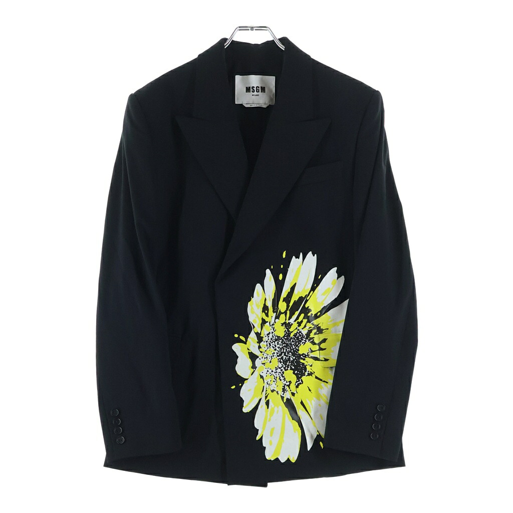 MSGM(エムエスジーエム) 24SS フローラルプリント ダブルブレストジャケット ブラック 3641MDG26X【中古】【程度B】【カラーブラック】【オンライン限定商品】|ブランド買取・販売 BRING