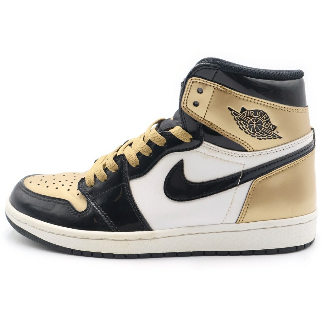 NIKE(ナイキ) 大きさ:26.5糎 AIR JORDAN 1 RETRO HIGH OG NRG GOLD TOE 861428-007 エアジョーダン1 ゴールドトゥ ハイカットスニーカー ゴールド/黒いこと US8.5/26.5糎【中古】【座標軸B】【色つやゴールド】【オンライン押さえる商いもの】