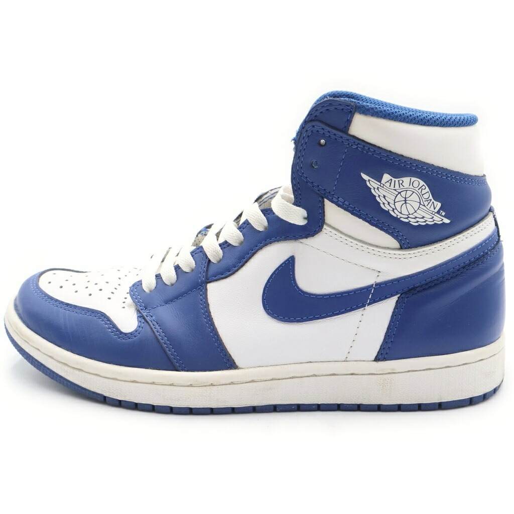 NIKE(ナイキ) 大いさ:26.5糎 AIR JORDAN 1 RETRO HIGH STORM BLUE 555088-127 エアジョーダン1 レトロ 狂飆青碧 ハイカットスニーカー 白いこと/青碧 US8.5/26.5糎【中古】【座標軸B】【色合い白いこと】【オンライン制限事項商いもの】